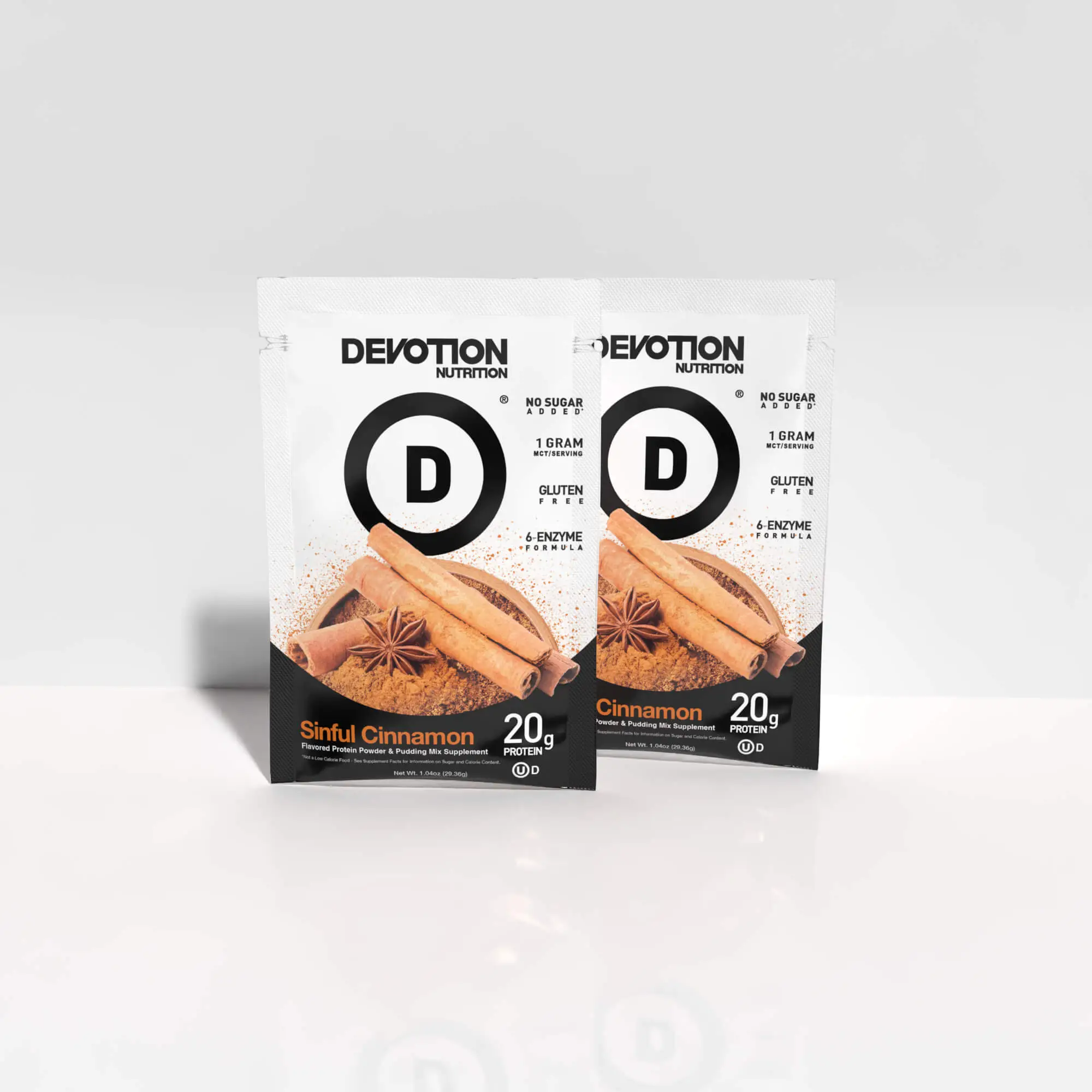 Devotion Nutrition Sinful Cinnamon Flavor Protein Powder Sample Pack