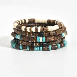 piece Bohemian Coconut Shell Beaded Elastic Thread Bracelet - Unisex - The Best Gift to Give