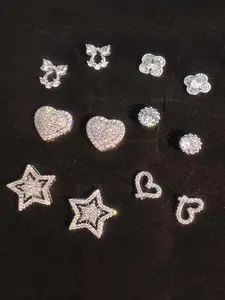 6 Pairs Elegant Small Earrings for Women, Fashionable Daily Wear Jewelry, Perfect for Holidays and Parties, Stylish Ear Studs, Heart Shaped Earrings