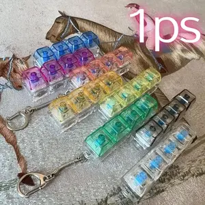 Stress Relief LED Keyboard Keychain Flashlight, Fun Button Cell Toy for Boys & Girls, Perfect Halloween Christmas Gift, Unisex Design, Includes Lithium Battery