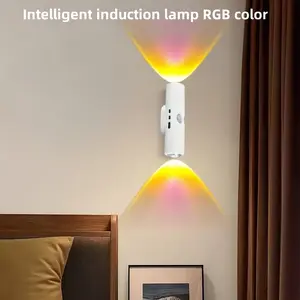 8PCS Eco-Friendly Rechargeable Motion Sensor LED Decorative Lights - 5V, 0-5W, ABS, Compact, Auto-On/Off, Ambient Glow, Waterproof, Dustproof, 3 Color Temperatures, Adhesive, Magnetic, 4.33x1.18x1.18 Inches Portable Wall Lamp for Patios, Bedrooms, Water R