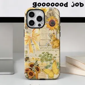 Sunflower Yellow Floral Phone Case Aesthetic Trendy Flowery Suitable for IPhone17 11 12 13 14 15 16 Pro Max Air Plus