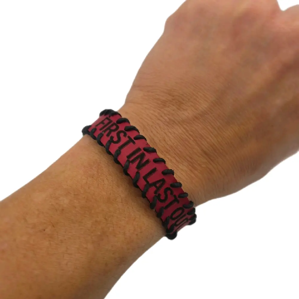 "First In Last Out" handmade Leather Bracelet supporting first responders