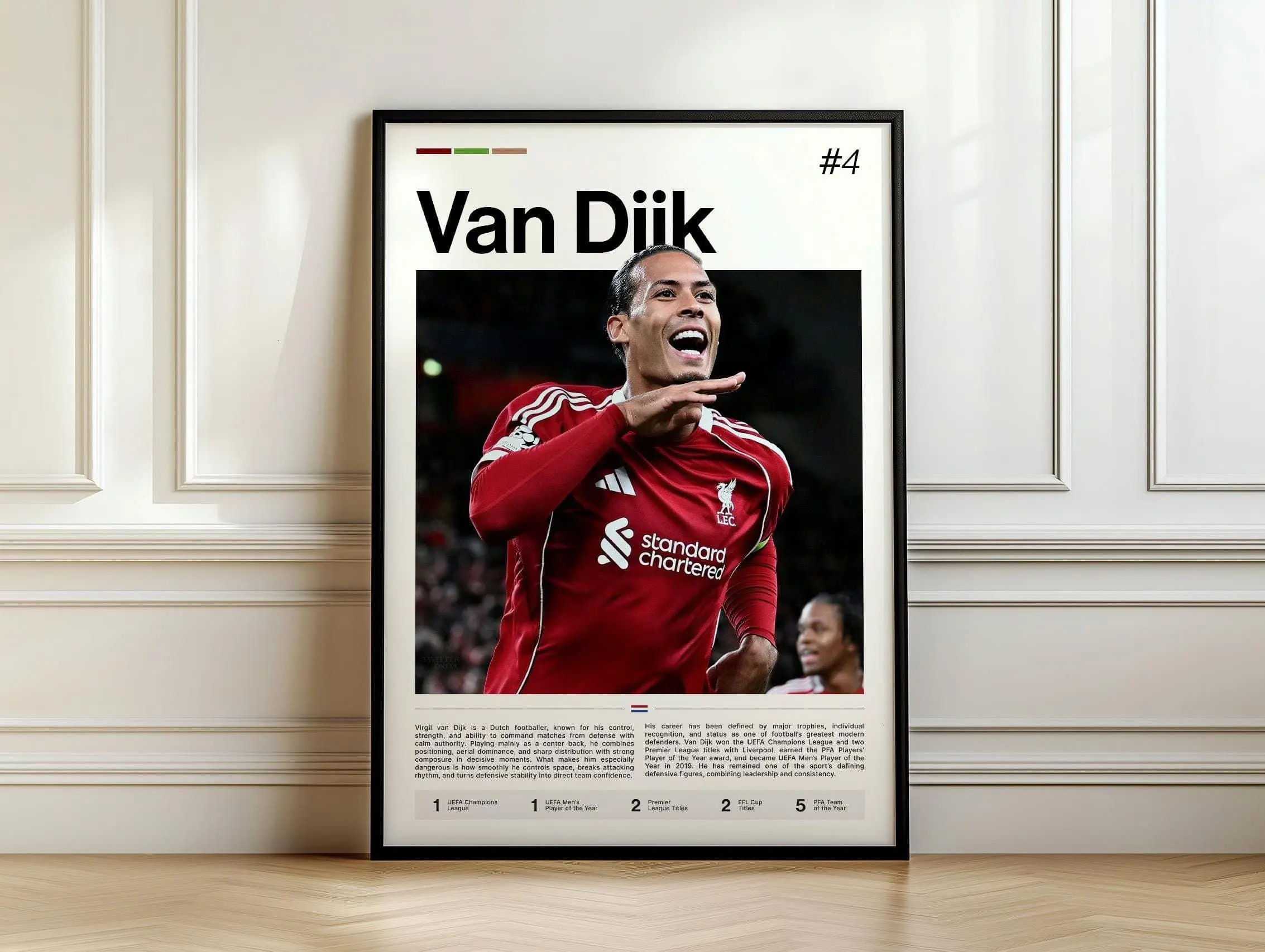 Virgil Van Dijk Poster, Virgil Van Dijk Art, Liverpool Decor, Defender Wall Art, Soccer Gift
