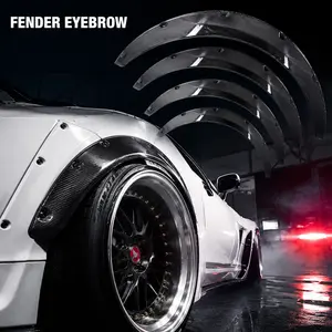 Universal Carbon Fiber Fender Flares Wheel Eyebrow Lip Kit Wide Body Car Fender Protector Trim for SUV Sedan Racing Style Exterior Upgrade #CarMods #WideBodyKit #FenderFlares #CarAccessories #CarTuning #ModifiedCars #AutoCustomization