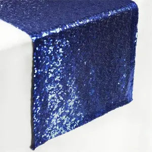 Sequin 12"x108" Table Runner Navy Blue - Glittering Design