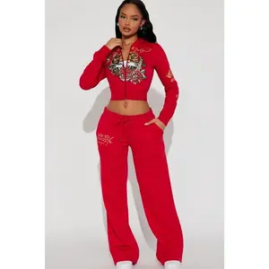 Ed Hardy Tiger Pant Set - Red 6
