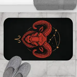 Aries Bathmat Zodiac, Non-Slip Mat for Home Decor, Astrological Gift, Bathroom Accessory, Horoscope Decor