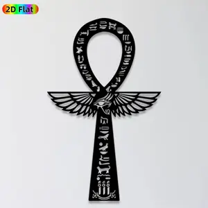 1pc Ankh Metal Wall Art, Mystical Ankh Statue Mural, Ideal Gift for New Year, Easter, Egyptian Culture Enthusiasts, Rust-Resistant Metal Wall Decor Wall Sculptures, Perfect for Living Room Wall & Garden Fence, Exquisite Ancient Themed Decor