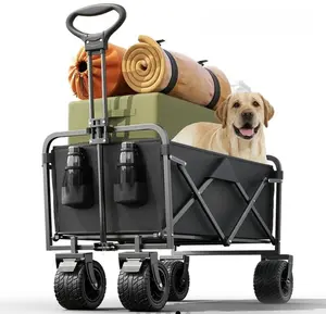 Trollies plegable de alta resistencia  350/LBS utilitario todo terreno con rruedas -viajes de playa cesped,deportes,camping,pesca