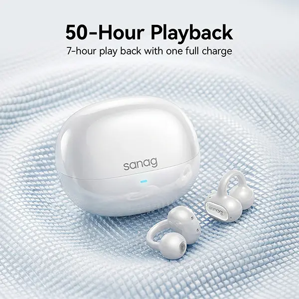 sanag S8S AI ワイヤレスイヤホン ブルー Sanag S8S Ear Clip Wireless Bluetooth Smart Air Conduction