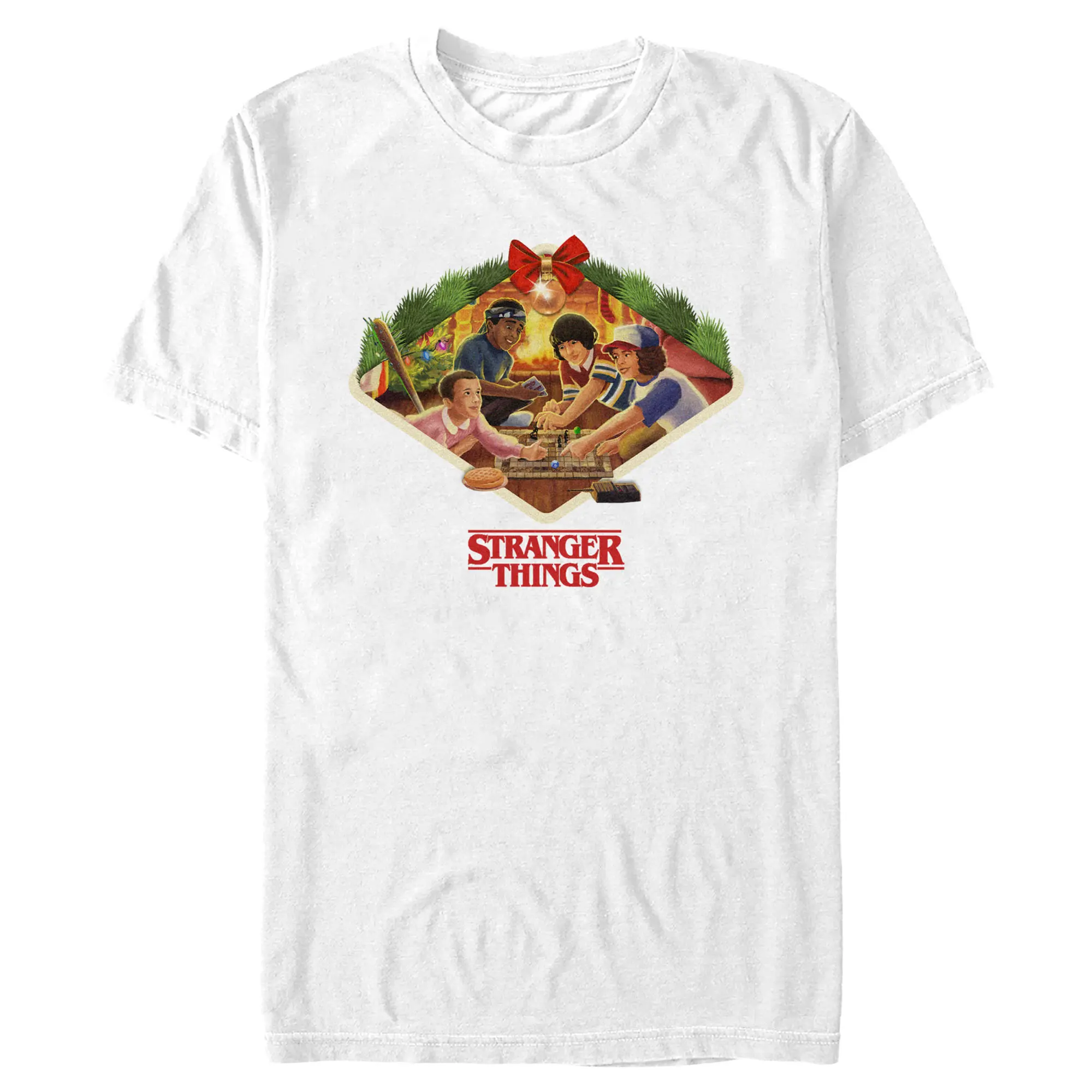 Men's Stranger Things Mistletoe Christmas Dinner T-Shirt