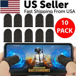 10 Pcs Sweatproof Gaming Finger Sleeves, Mobile Game Accessories for PUBG Screen Control