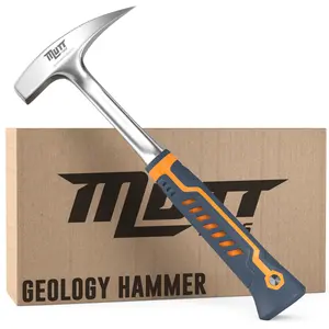 Mutt Tools 22oz Professional Rock Hammer - Geology Pick for Rockhounding, Fossil Hunting and Masonry - Geologist Rock Pick Hammer for Breaking Stone and Geodes