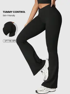 Women's High-Waisted Flare Pants, Butt-Lifting Design, Four-Way Stretch, Durable Fabric, Casual Daily Wear, Comfort Fit