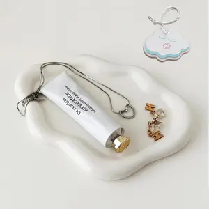 Cloud-Shaped Ceramic Jewelry Dish - Aesthetic Ring Holder & Trinket Tray for Women |   Cute Vanity Decor, Mother's Day, Birthday & Christmas Gift (White) Boxes Organiser