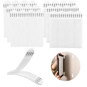 No Drill Picture Hanging Strips, Damage-Free Double Sided Adhesive Wall Hooks for Photo Frames, Wall Art & Home Decor, Removable Waterproof Mounting Tape Kit, Easy to Install & Remove