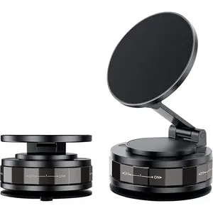 (1Pcs)New Cell Phone Holder, 360 Adjustable Vacuum Magnetic Phone Holder, Universal Magnetic Bracket, Multi-Axis Rotation & Strong Adsorption, Suitable for Car, Desktop, Glass and Wall, Etc