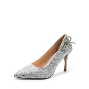 DREAM PAIRS Women's Stylish Fashion Pointed Toe Sparkling Crystal Stiletto High Heeled Shoes - Decor-Enhanced Formal Occasion Footwear