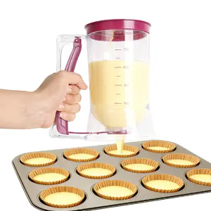 Batter Dispenser with Measuring Cup Pancake, Cupcake, Waffle Maker Accessories, Butter & Cream Funnel Tool for Precise Pouring, Baking Must Have (Dual Scale, Non Slip Base)