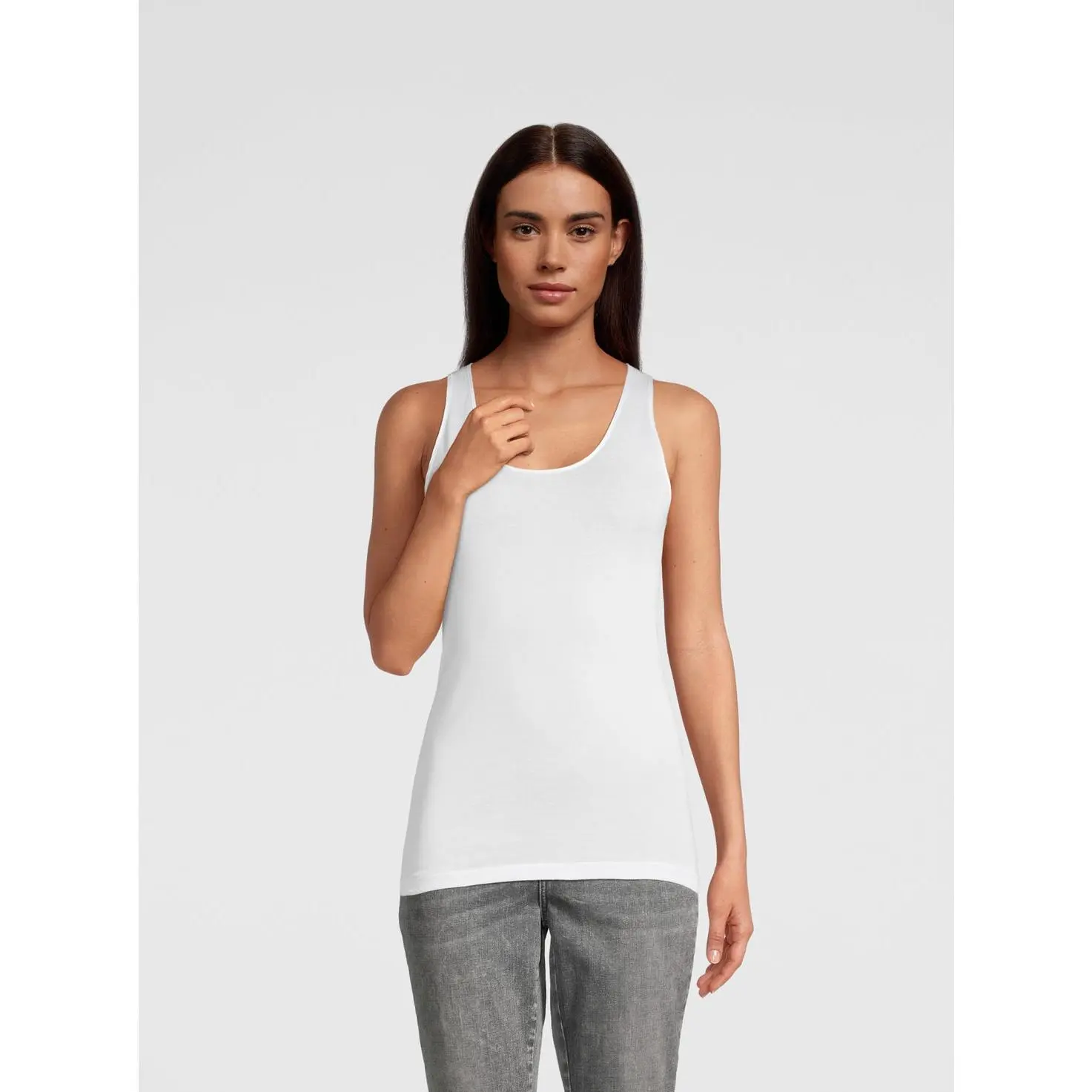 Feminine Seamless Mercerized Cotton Cami Tank - Women's Scoop Neck Top for Everyday Casual Layering, Tank Top