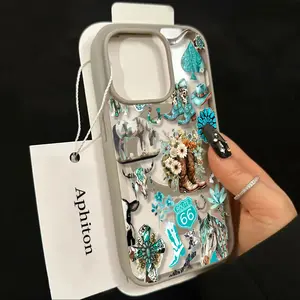 Turquoise Accents Western Collage Magneti Phone Case With Magnetic Ring Design Exuding A Minimalist and premium functional vibe anti-yellowing slim and fitanti-yellowing for iPhone 16 15 14 13 12 Pro Max
