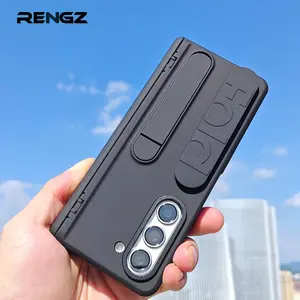 JTL Phone Case For Samsung Galaxy Z Fold 7 6 5 4 5G Hinge Protective Cover With Stand Glass Film Z Fold6 Silicone Grip Case