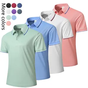 Men’s casual business-style solid-color short-sleeve polo shirt, perfect for summer wear