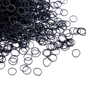 Mini rubber black elastic hair ties bands with a box, bebeepoo 2500PCs, soft-strong-reuseable (2500PCs Black)
