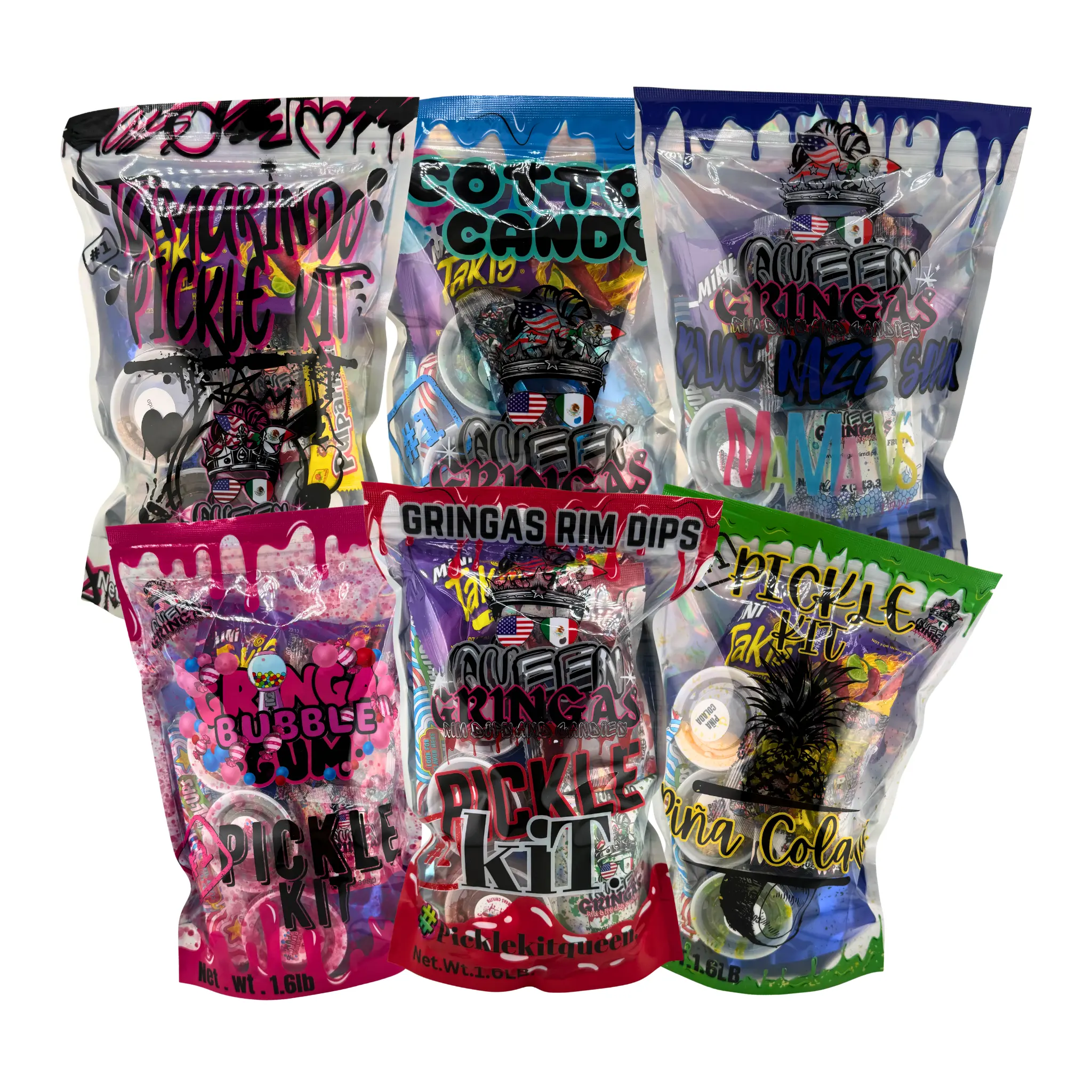Gringa’s Single Serve Pickle Kit – Candy Topped Pickle Snack