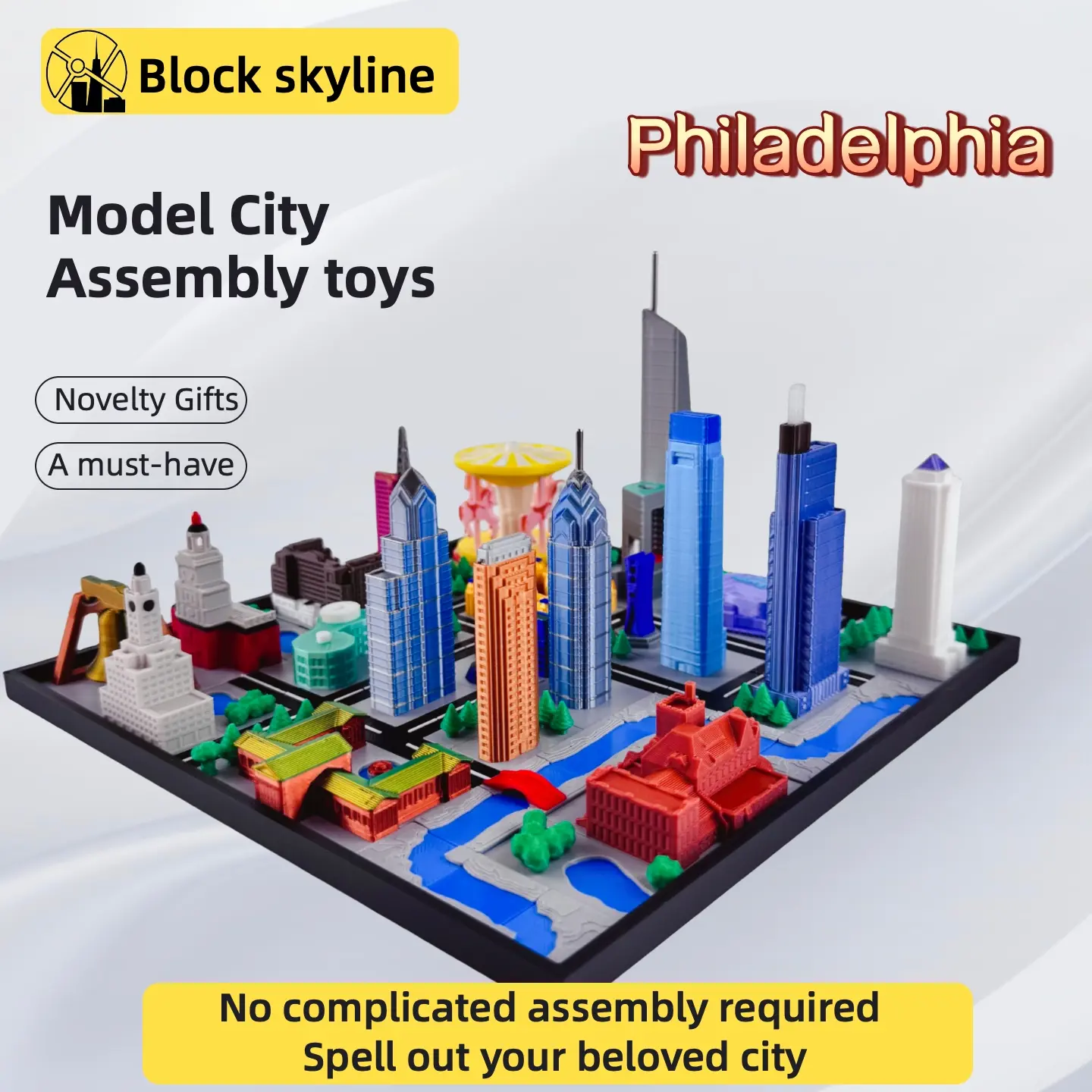 Philadelphia City Model Assembled Model Toy Miniature Scene Skyscrapers ...