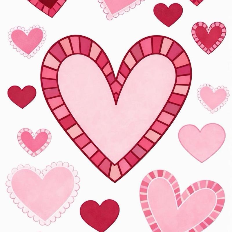 Mommy & Me Paint Kit Valentines hearts theme Pre Printed Paint Canvas 8x10 & 5x7  with Hearts