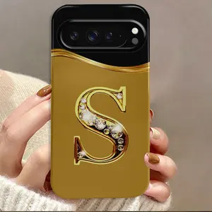 Golden Letter S  Film Hard Phone Case Suitable for Google Pixel 9 Pro XL/9 Pro 5G/9/ 8 Pro/ 8/ 8A/ 7 Pro/ 7/ 7a/10/10 Pro/10 Pro XL, The Perfect Smart Phone Cover Gift for Birthdays, Boys & Girls