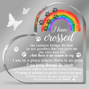 Pet Memorial Gifts, Sympathy Gifts for Loss of Dog Cat, Acrylic Rainbow Bridge Decoration, Bereavement Gift for Pet Loss, Condolence Gift, Cute
