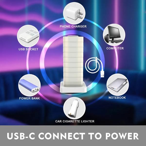 Stackable DIY Ambient Night Light with Remote Control, Color Changing Modular Table Lamp for Home Decor, 5 Brightness Levels RGB LED Bedside Light, Creative Puzzle Lamp with High Quality Speaker