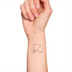 1pc Pinky Promise Heart Temporary Tattoo Sticker, Easy-Remove Body Art Design, Perfect for Parties & Events, Stylish Accessory for Women, Waterproof Temporary Tattoos