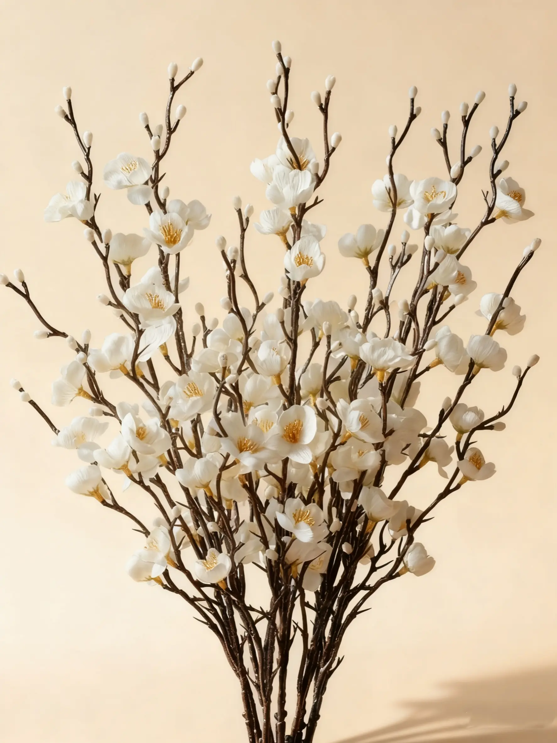 Gifts for dad 12/24pcs  Height Artificial White Plum Blossom Silk Plastic Faux Flower Bouquets, Festive Look for graduation bouquet,accessories for adults bedroom, house decor living room decor daisy dukes money bouquet Faux Plants Indoor bedroom decor