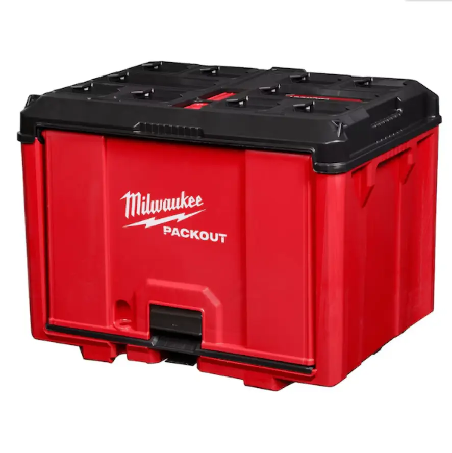 Milwaukee PACKOUT Tool Cabinet - Heavy-Duty Modular Tool Storage Cabinet, Black & Red Impact-Resistant Polymer Organizer, 19.5 x 14.5 x 15 in Portable Tool Box for Garage & Workshop 48-22-8445