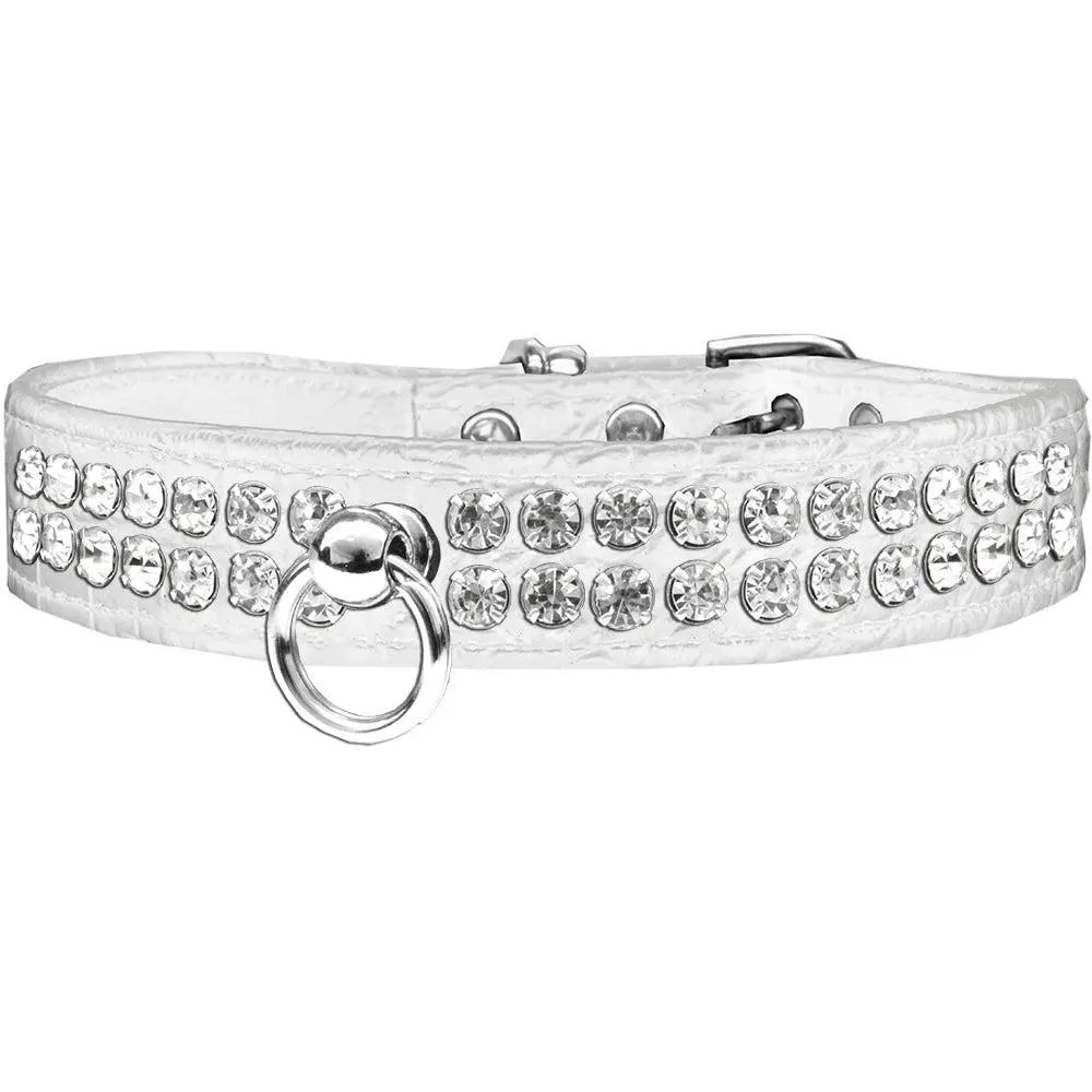 Mirage Pet Products 82-21-WTC24 Style No.72 Rhinestone Designer Croc Dog Collar