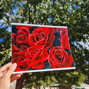 Affordable Printed 'All of Me' Artistic Decor Poster for Home Decoration - Rose bouquet print Satin Border wall art