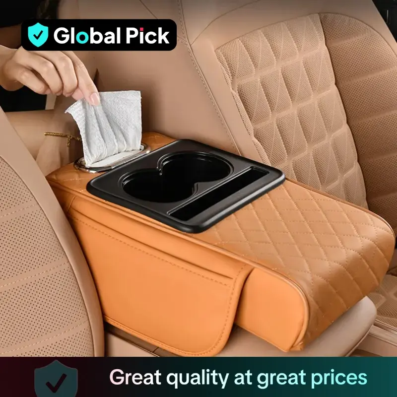 Car Armrest Box Storage Bag, Multifunctional Car Armrest Box Mat, Car Tissue Box, Central Elbow Heightening Mat, Car Interior Accessories