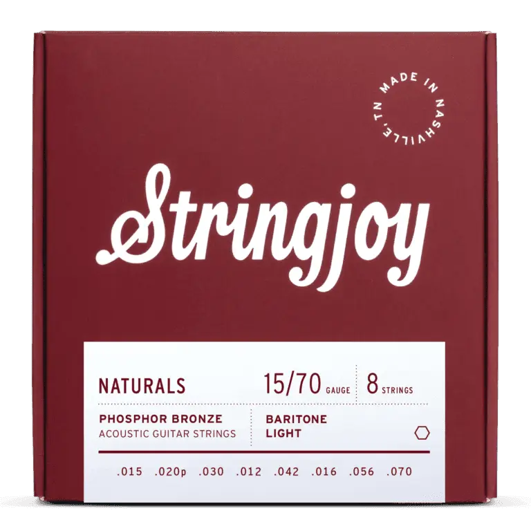 Stringjoy 15-70 8-String Baritone Light Gauge Naturals - Phosphor Bronze Acoustic Guitar Strings