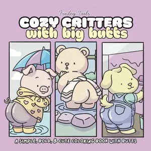 Cozy Critters With Big Butts: 40 Bold-Line Pages of Cute Animals, Big Butts, and Kawaii Cozy Humor for Coloring Relaxing Fun Paperback