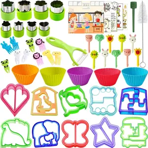 Sandwich Bread Cutters Shape Set for Kids Bento Lunch Box Accessories Kit Includes Vegetable Fruit Cookie Cutter, Animal Food Picks
