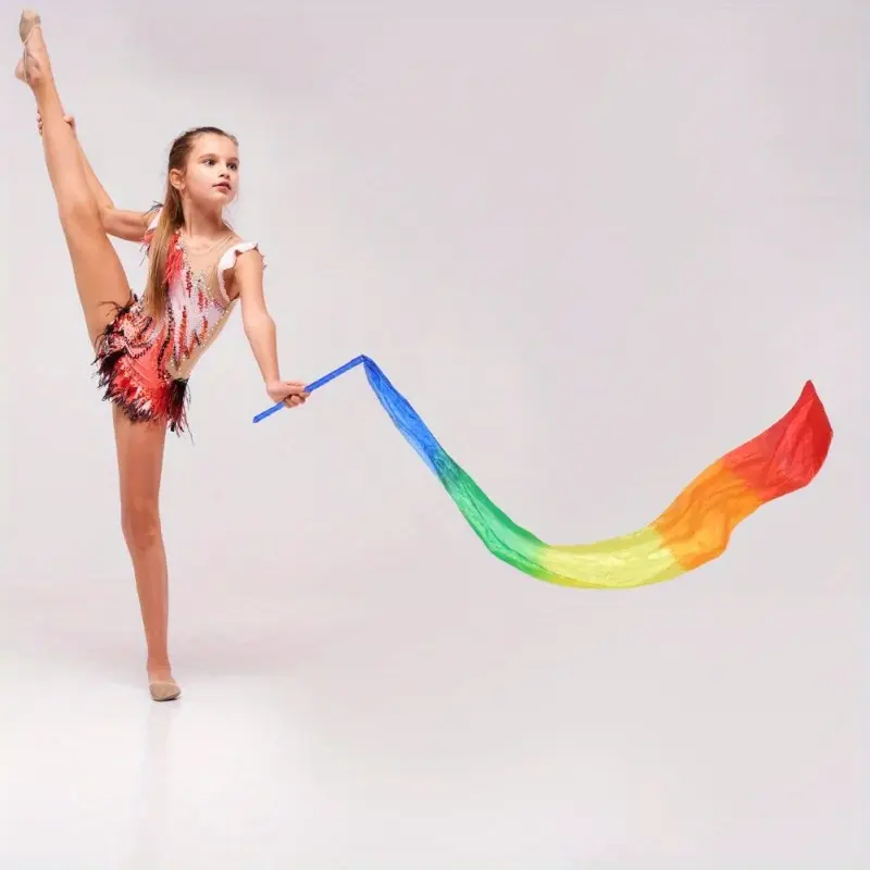 1 Gymnastics Ribbon Training Equipment Fitness Gymnastics Ribbon Gymnastics Performance Dance Ribbon Flash Sports Performance Strip, Rhythmic Gymnastics Ribbon