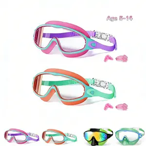 Kids Swimming Goggles 2-Pack (Bonus Nose Clip & Ear Plugs): Anti-Fog & UV Protection. Soft, Pain-Free Fit for Long Wear, Adjustable Strap. Wide & Clear Vision for Pool and Beach.