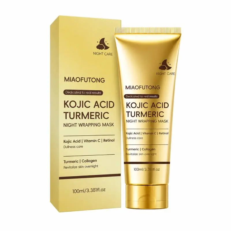 Kojic Acid & Turmeric Overnight Face Mask with Retinol - Hydrating Skin Repair Moisturizer for Dark Spots, Suitable for All Skin Types, Night Routine, Vitamin C, Radiant Skin