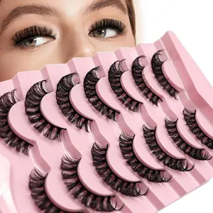 Fluffy False Lashes for Lash Extension Summer Gift, D Curl Wispy Lashes, Natural Look Eye Makeup Strip Lashes for Women & Girls, Eyelash Cosmetic, False Eyelashes Extensions