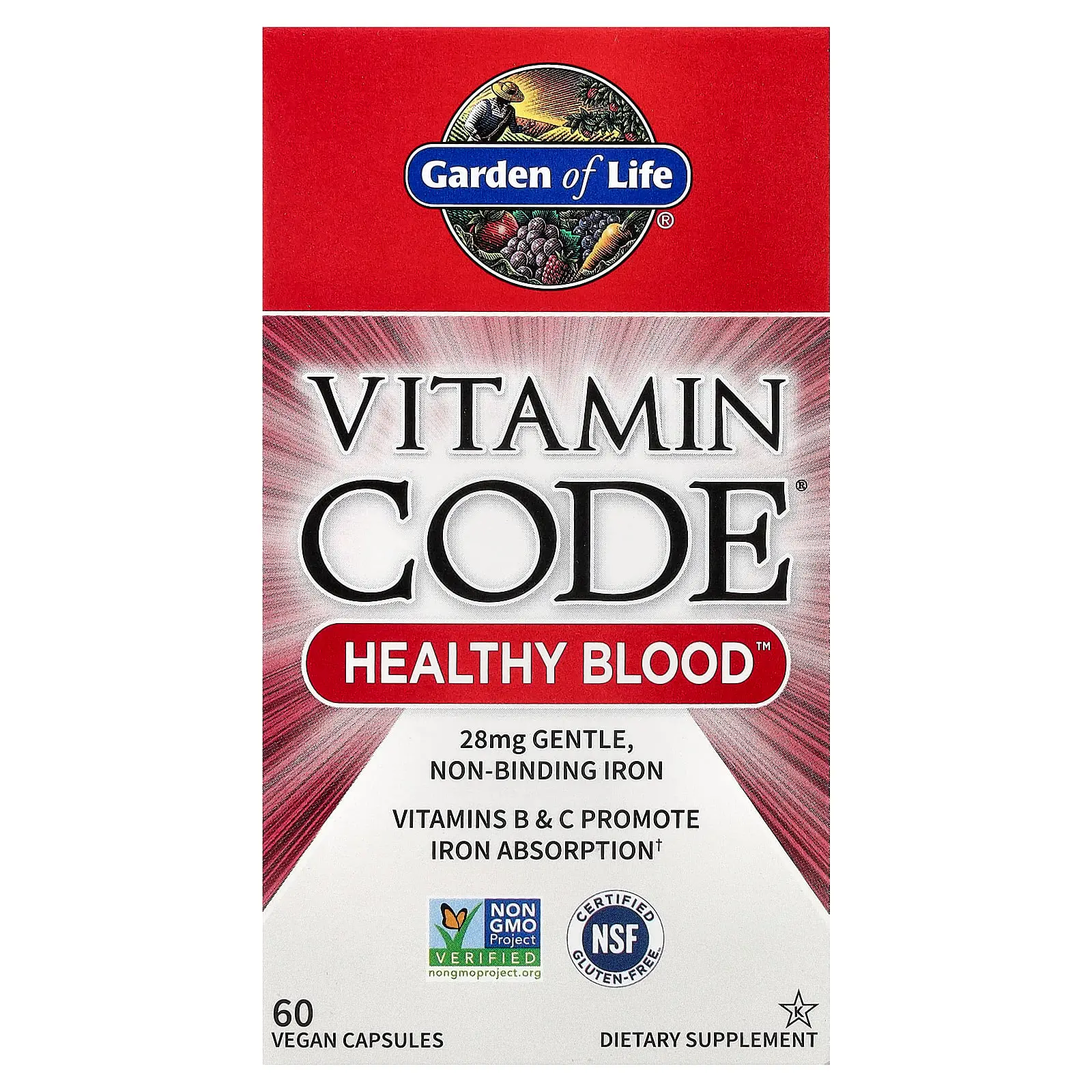 Garden of Life Vitamin Code®, Healthy Blood™, 60 Vegan Capsules Garden of Life Vitamin Code®, Healthy Blood™, 60 Vegan Capsules