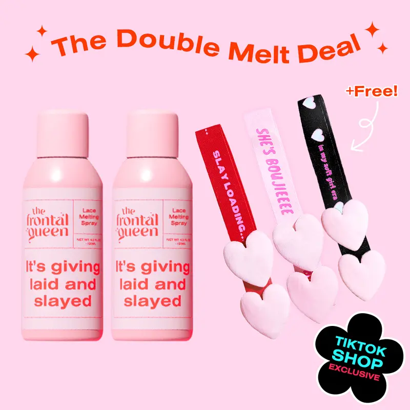 The Frontal Queen DOUBLE MELT DEAL – 2-Pack Lace Melting Spray with 3 FREE Boujie Band | Seamless, Sweatproof Hold for Wigs, Frontals & Slick Styles | Buildable Formula for Long-Lasting, Flawless Melts – Beginner & Stylist Approved tiktokshopspringglowu